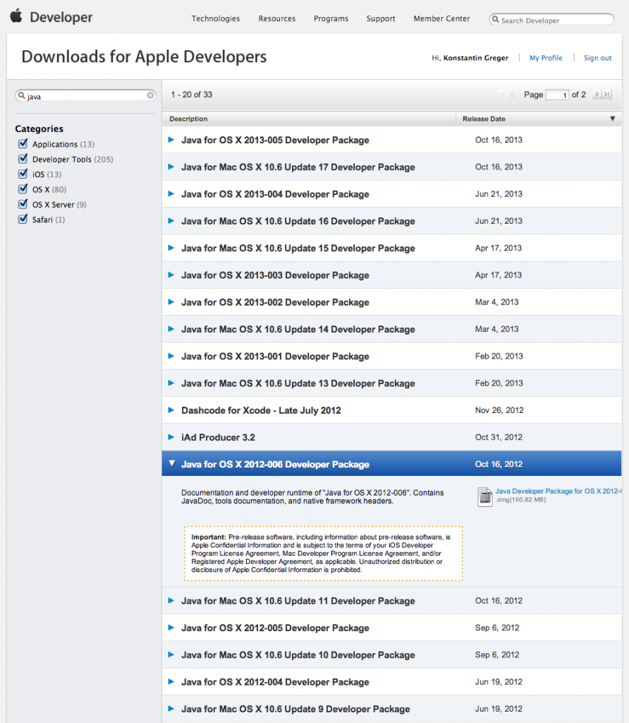 Java 6 Download from Apple