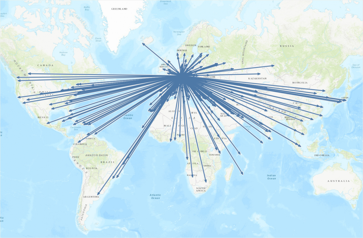 Perfectly uniform arrows on a map in Tableau